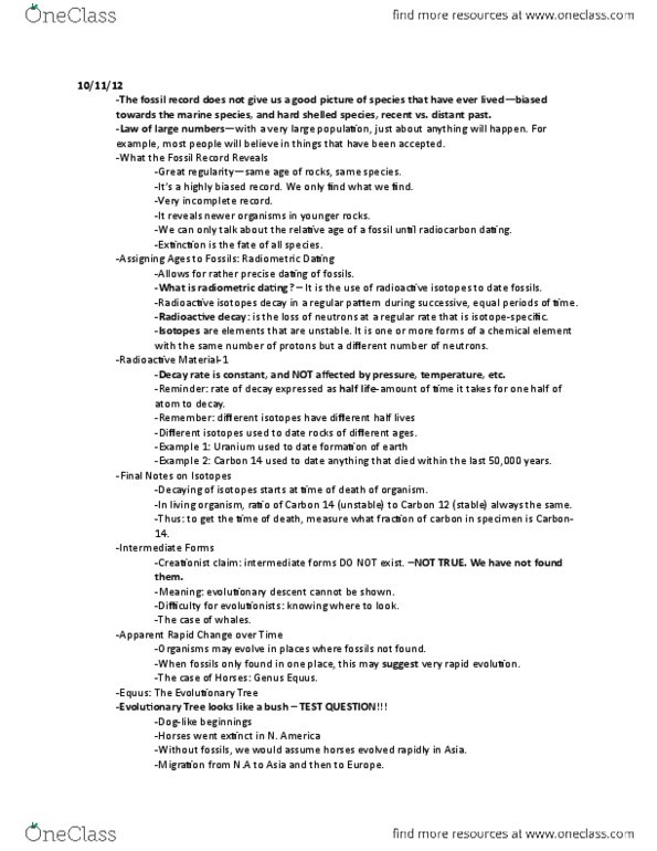 BIO SCI 1A Lecture Notes - Lecture 5: Biogeography, Mesozoic, Cenozoic thumbnail