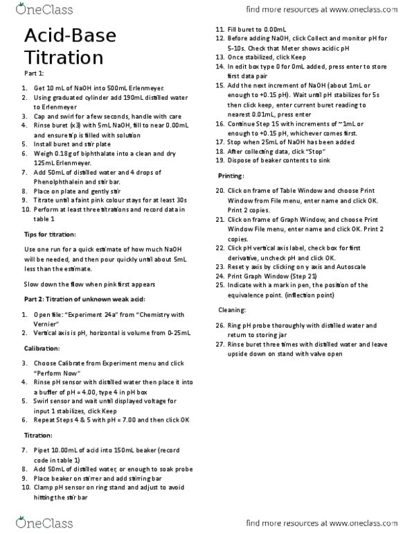 CHEM 120 Lecture Notes - Lecture 1: Inflection Point, Equivalence Point, Magnetic Stirrer thumbnail