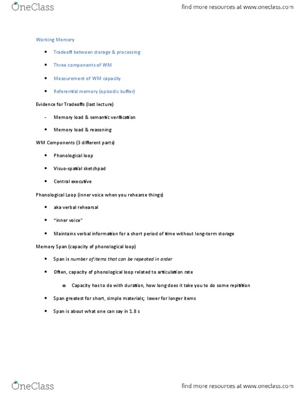 PSYCO258 Lecture Notes - Lecture 12: Random Number Generation, Working Memory, Sketchpad thumbnail