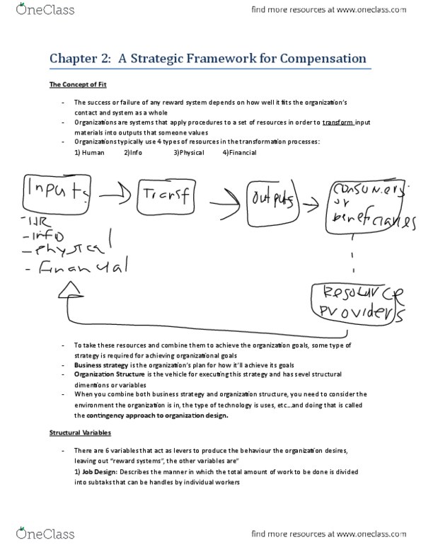 ADMS 3490 Lecture Notes - Lecture 2: Differentiator, Reward System, Organizational Architecture thumbnail