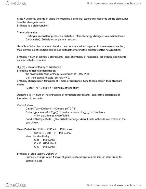 University College - Chemistry Chem 112A Lecture Notes - Lecture 7: Boltzmann Constant, Isothermal Process, Spontaneous Process thumbnail