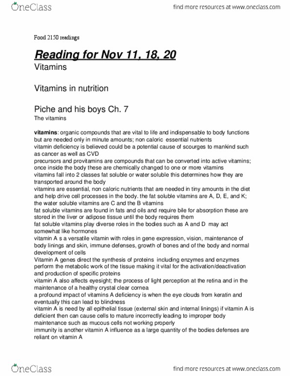 FOOD 2150 Lecture Notes - Lecture 18: Choline, Niacin, Tryptophan thumbnail