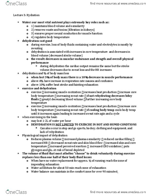 NUTR 4210 Lecture Notes - Lecture 3: Blood Sugar, Ad Libitum, Stroke Volume thumbnail