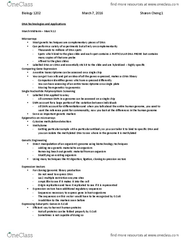 Biology 1202B Lecture Notes - Lecture 14: Genetically Modified Organism, Telomere, Rhizobium thumbnail