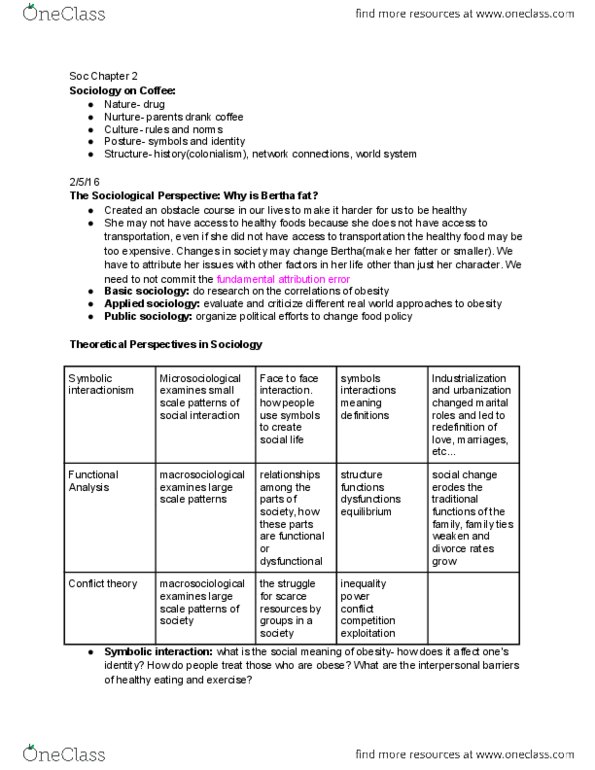 SOC 153 Lecture Notes - Lecture 2: Conflict Theories, Social Fact, Fundamental Attribution Error thumbnail