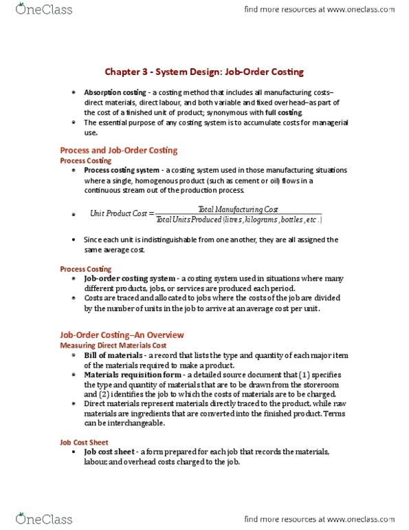 ACCT 2230 Chapter Notes - Chapter 3: Xml, Subledger, Cost Driver thumbnail