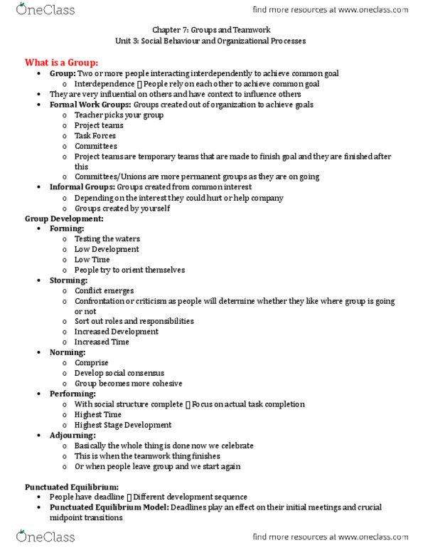 BU288 Chapter Notes - Chapter 7: Social Loafing, Dont, Motivation thumbnail