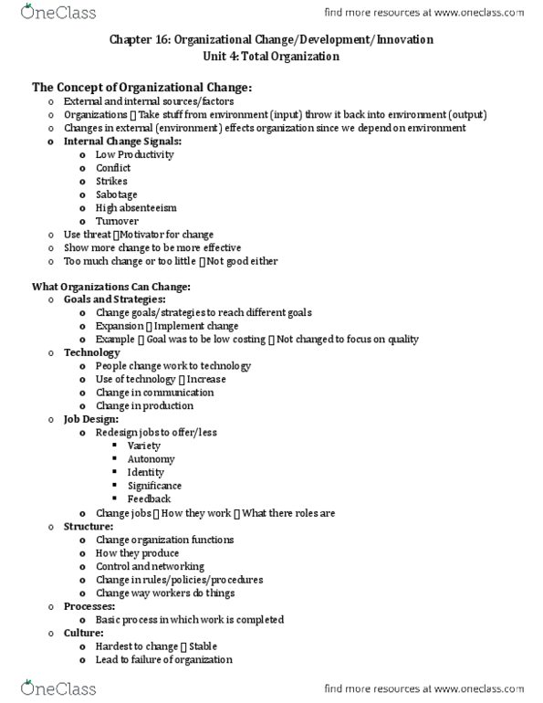 BU288 Chapter Notes - Chapter 16: Behavioural Sciences, Absenteeism thumbnail