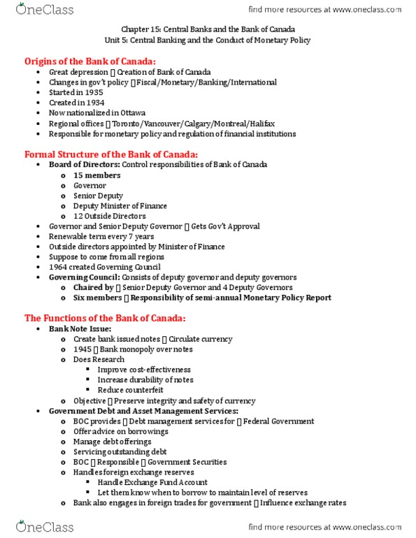 EC223 Chapter Notes - Chapter 15: Economic And Monetary Union Of The European Union, Eurosystem, Federal Open Market Committee thumbnail