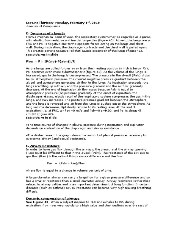 PHGY 210 Lecture Notes - Lecture 13: Surface Tension, Intrapleural Pressure, Smooth Muscle Tissue thumbnail