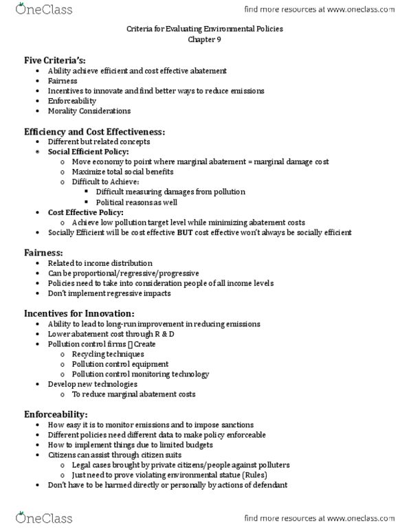 EC238 Chapter Notes - Chapter 9: Polluter Pays Principle thumbnail