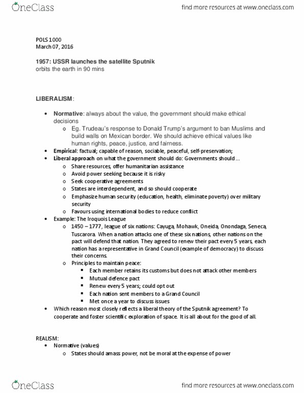 POLS 1000 Lecture Notes - Lecture 1: Execution Unit, Refugees Of The Syrian Civil War, Complex System thumbnail