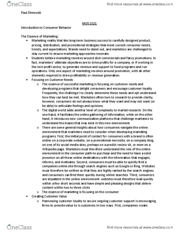 Management and Organizational Studies 1021A/B Chapter Notes - Chapter 5: Perfect Competition, National Do Not Call Registry, Monopolistic Competition thumbnail