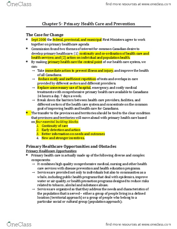HE302 Lecture Notes - Lecture 5: World Health Organization, Plaintext, Primary Healthcare thumbnail