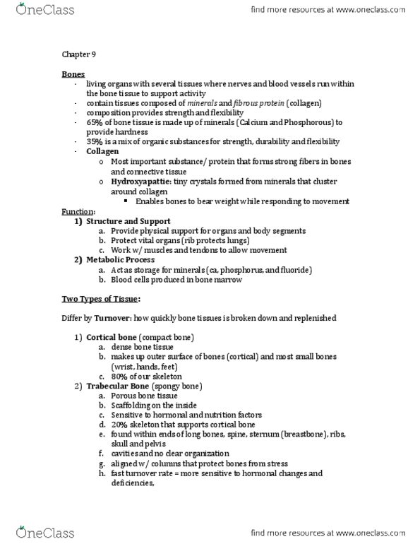 NFS 100 Lecture Notes - Lecture 9: Spasm, Hard Water, Osteomalacia thumbnail