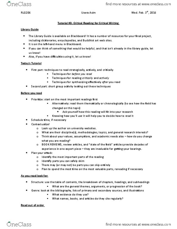 RLG206H5 Lecture Notes - Lecture 3: Bhavana thumbnail