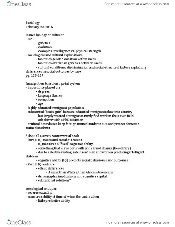 Sociology 1027A/B Lecture Notes - Lecture 5: Human Capital Flight, Human Capital, Homosociality thumbnail