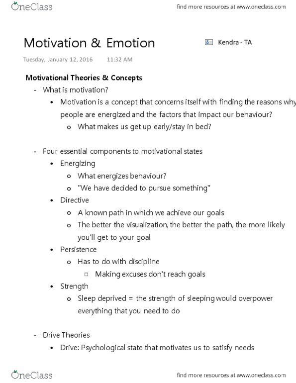 PSYC 1002 Lecture 1: Motivation & Emotion thumbnail