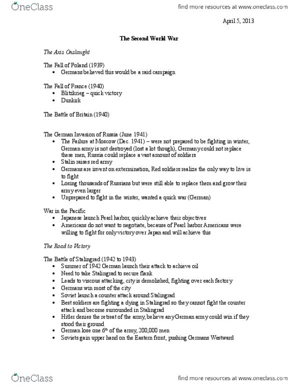 HIST 1202H Lecture Notes - Lecture 11: Kurt Waldheim thumbnail