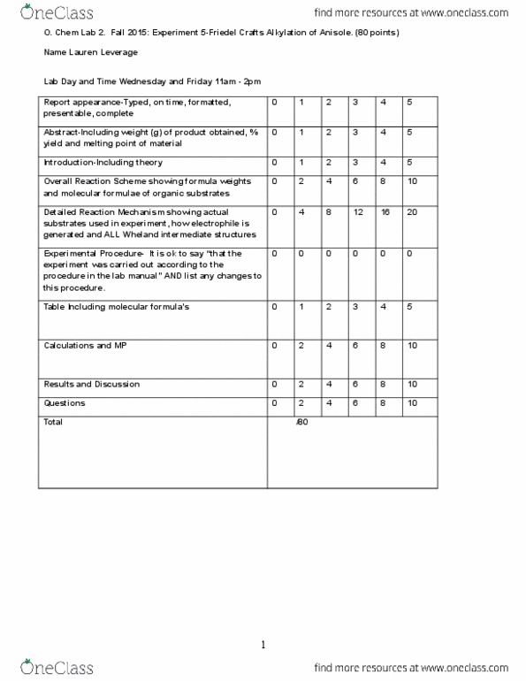 CHEM 245 Lecture Notes - Lecture 5: Methoxy Group, Acetic Acid, Merck Index thumbnail