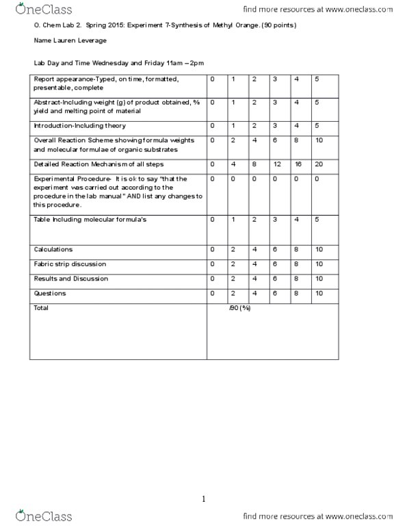 CHEM 245 Lecture Notes - Lecture 7: Sodium Nitrite, Nylon, Hydrochloric Acid thumbnail