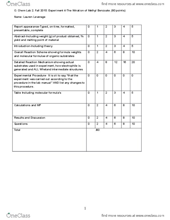 CHEM 245 Lecture Notes - Lecture 4: Electrophilic Aromatic Substitution, Methyl Benzoate, Arenium Ion thumbnail