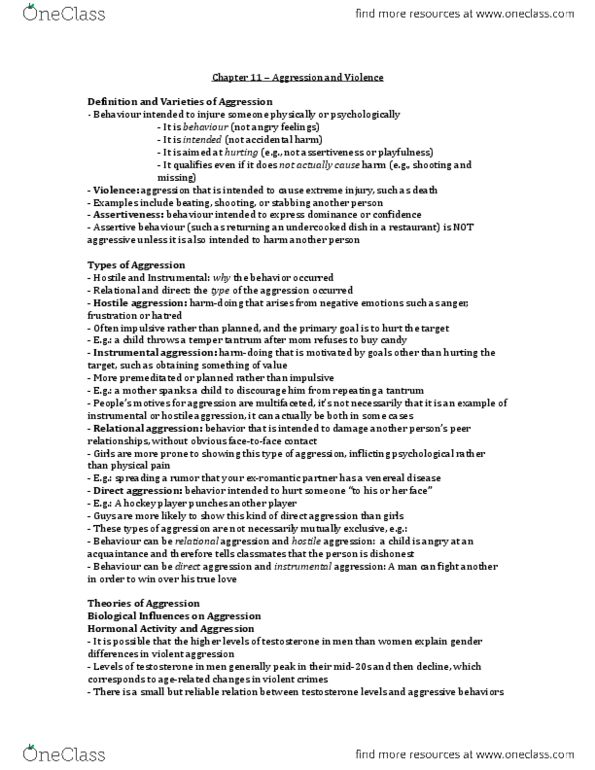 Psychology 2070A/B Chapter Notes - Chapter 11: Desertion, Substance Abuse, Y Chromosome thumbnail