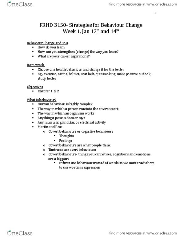 FRHD 3150 Lecture Notes - Lecture 1: Intellectual Disability, Outline Of Health Sciences, Mental Disorder thumbnail