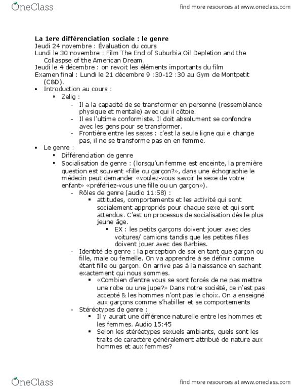 SOC 1501 Lecture Notes - Lecture 13: Dux, Girdle, Dune thumbnail