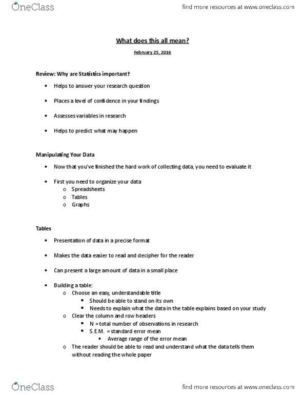 ANS 4932 Lecture Notes - Lecture 13: Scatter Plot, Pie Chart, Line Graph thumbnail