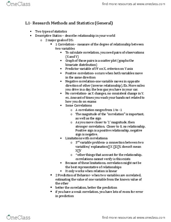 PSY 2130 Lecture Notes - Lecture 1: Pocket Cube, Normal Distribution, Statistic thumbnail