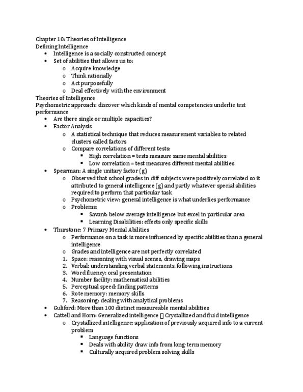 Psychology 1000 Chapter Notes - Chapter 10: Content Validity, Simple Math, Genetic Marker thumbnail