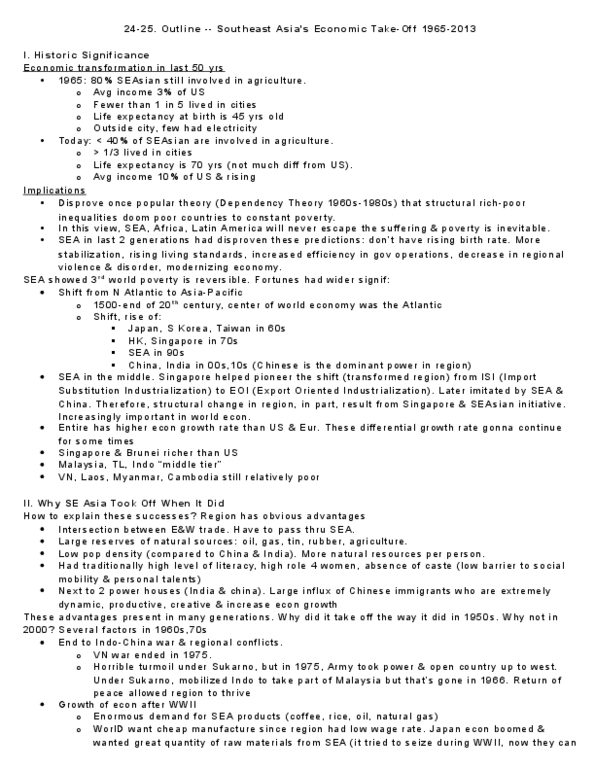 HISTORY 207 Lecture Notes - Lecture 25: Lee Kuan Yew, Free-Trade Zone, Sukarno thumbnail