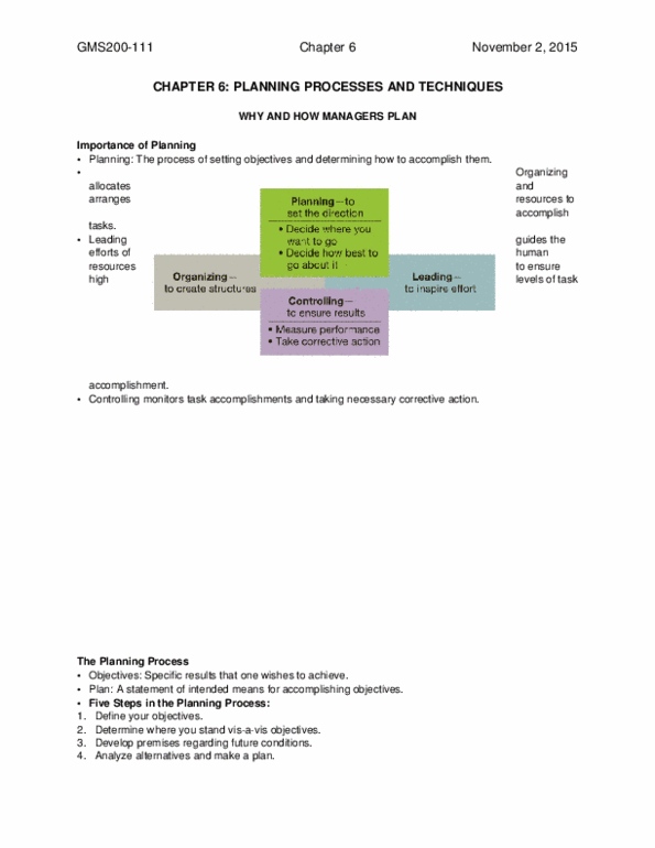 GMS 200 Chapter Notes - Chapter 6: Stretch Factor, Specific Performance, Plans thumbnail