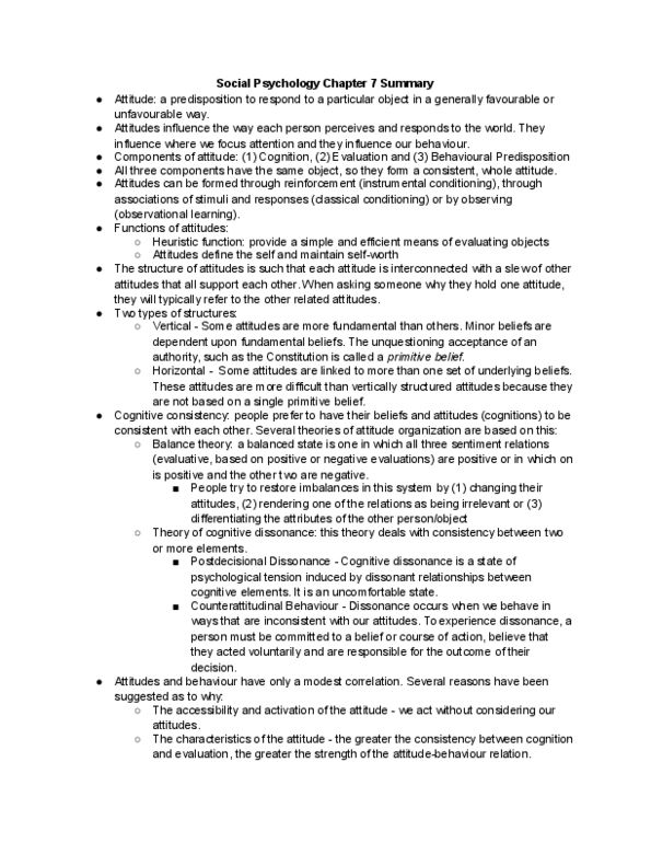 SOCPSY 1Z03 Chapter Notes - Chapter 7: Observational Learning, Classical Conditioning, Cognitive Dissonance thumbnail