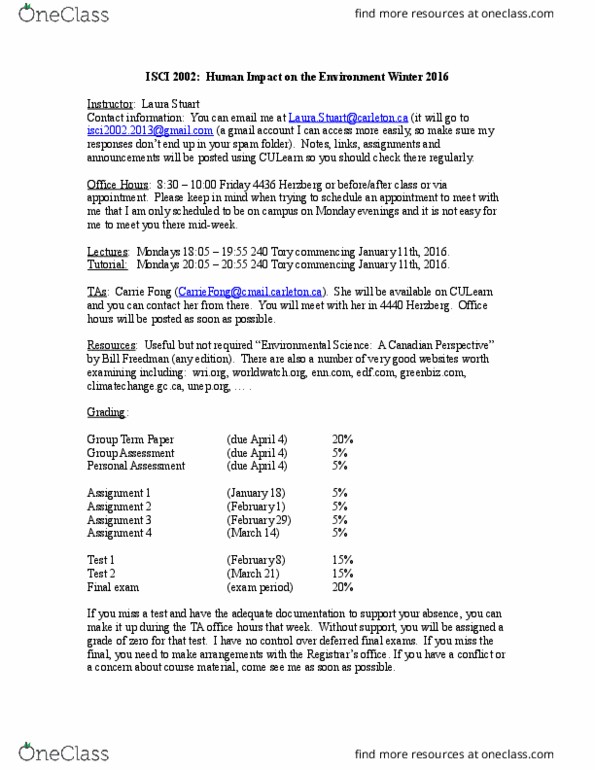 AFRI 1002 Lecture Notes - Lecture 3: Water Pollution, Waste Management thumbnail