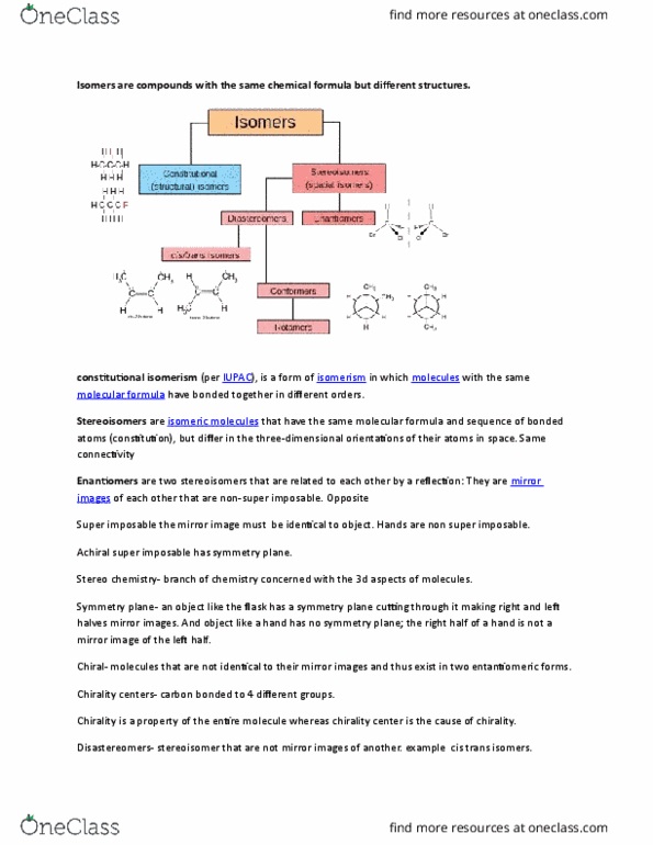 CHEM 2201 Chapter Notes - Chapter 5: Stereoisomerism, Chemical Formula, Optical Rotation thumbnail