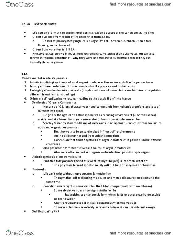 BIO 124 Chapter Notes - Chapter 16: Commensalism, Mutation, Phototroph thumbnail