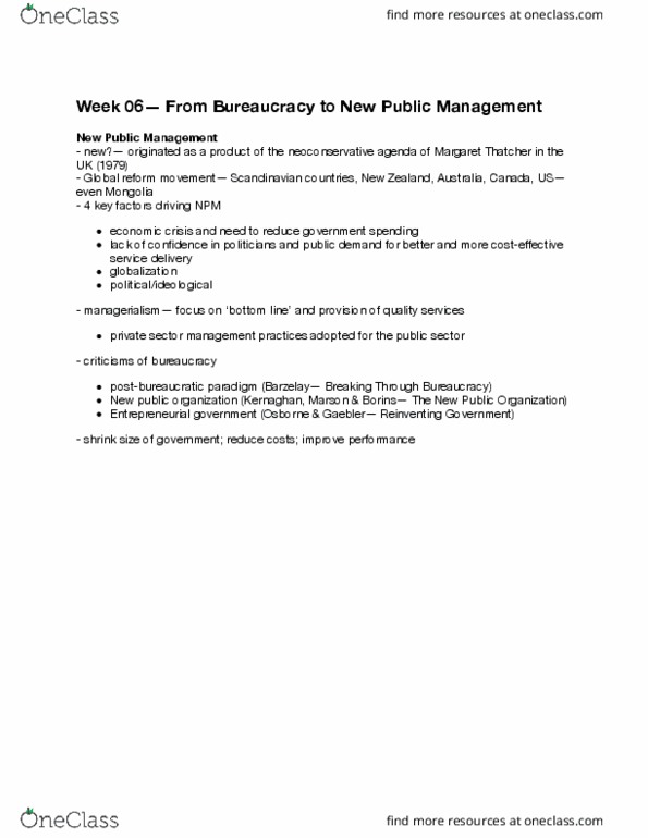 POLS 2250 Lecture Notes - Lecture 6: Managerialism, Public Choice, Petro-Canada thumbnail