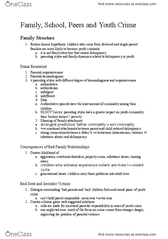 CRIM 210 Lecture Notes - Lecture 9: Personality Disorder, Tough Love, Ganges thumbnail