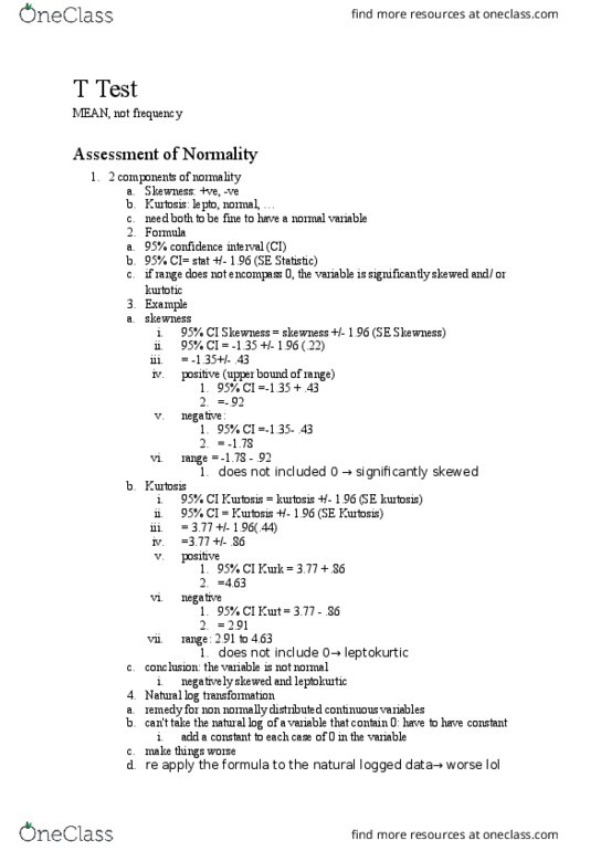 CRIM 320 Lecture Notes - Lecture 7: Central Tendency, Conduct Disorder, Repeated Measures Design thumbnail