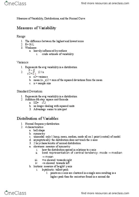 CRIM 320 Lecture Notes - Lecture 3: Null Hypothesis, Interval Ratio, Binomial Distribution thumbnail