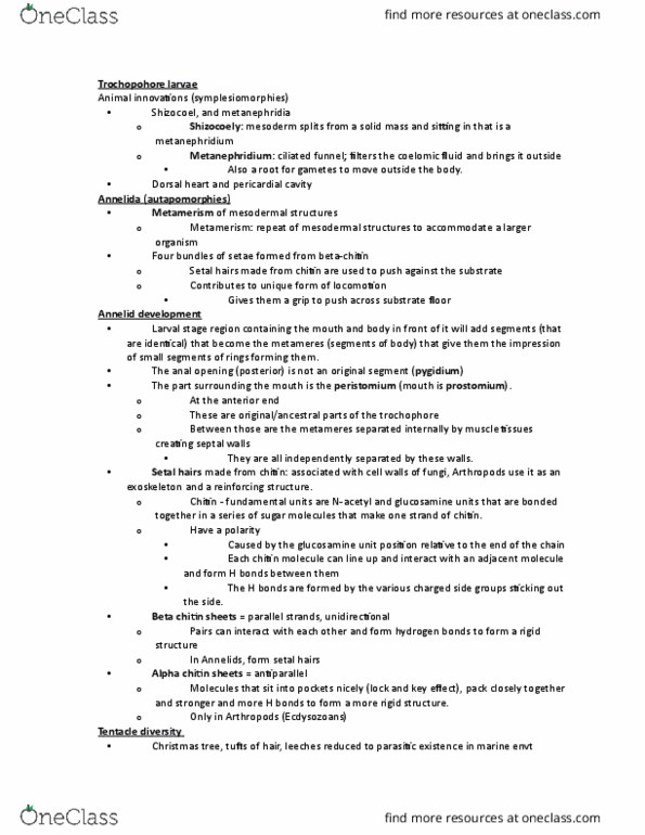 BIO 2135 Lecture Notes - Lecture 8: Hermaphrodite, Anticoagulant, Desiccation thumbnail