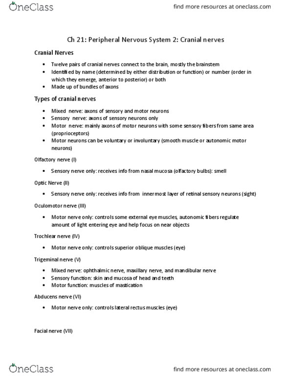 HLSC 1200U Lecture Notes - Lecture 11: Spiral Ganglion, Trigeminal Ganglion, Semicircular Canals thumbnail