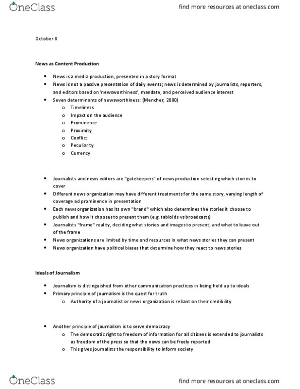 CMST 1A03 Lecture Notes - Lecture 9: Textual Practice, Fourth Estate, Institute For Operations Research And The Management Sciences thumbnail