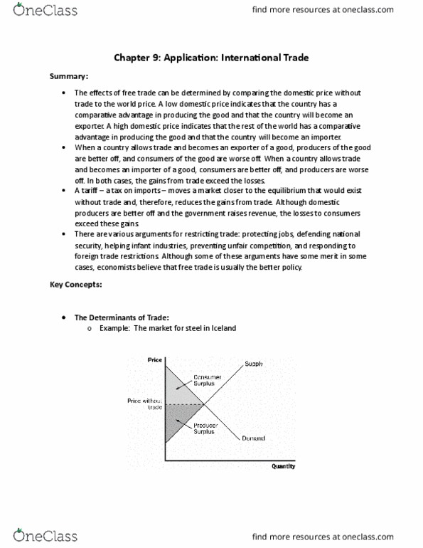 ECON 111 Lecture Notes - Lecture 9: Import Quota, Comparative Advantage, Opportunity Cost thumbnail