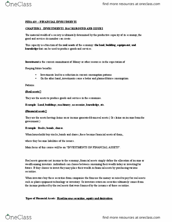B407 Lecture Notes - Lecture 4: Credit Enhancement, Disintermediation, Startup Company thumbnail
