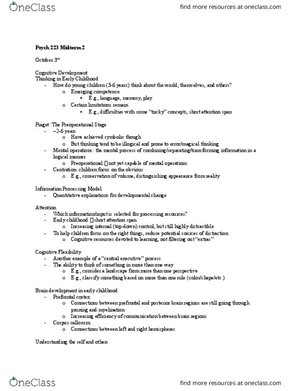 PSYCO223 Lecture Notes - Lecture 2: Separation Anxiety Disorder, Developmental Psychopathology, Thyroid Hormones thumbnail