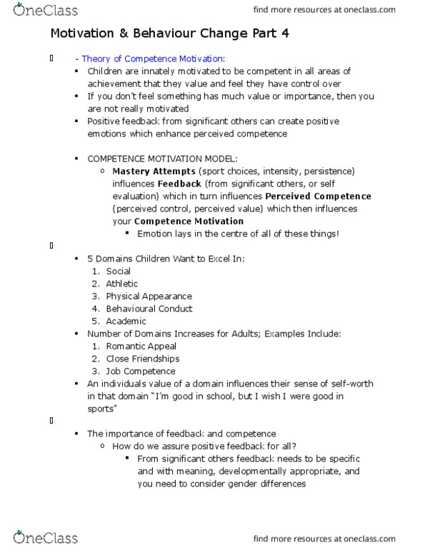 KINE 3000 Lecture Notes - Lecture 5: Positive Feedback thumbnail