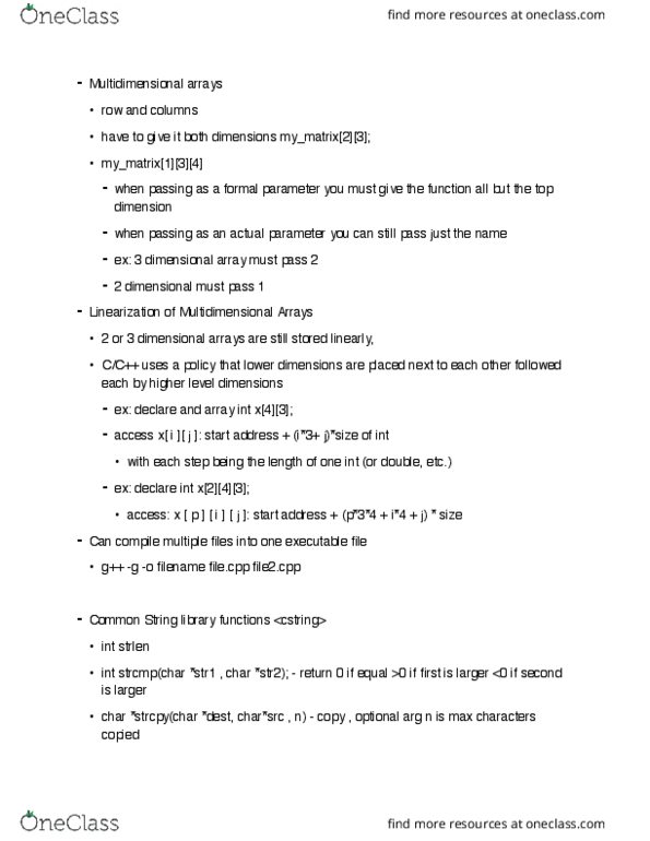 CSCI 103L Lecture Notes - Lecture 8: Memory Leak, C Dynamic Memory Allocation, C String Handling thumbnail